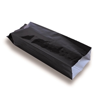 Side gusset bag with valve 100 mm x 310 mm Black