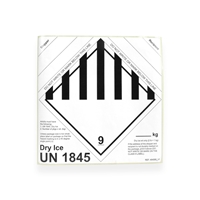 Etiket Tør Ice UN1845 (International) 160 mm x 162 mm Hvid