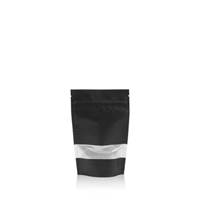 Stand up pouch kraft with window 95 mm x 150 mm Black