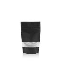 Stand up pouch kraft with window 100 mm x 195 mm Black