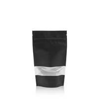 Stand up pouch kraft with window 120 mm x 210 mm Black