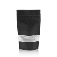Stand up pouch kraft with window 160 mm x 265 mm Black