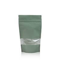 Lamizip Kraft Paper Stand Up Pouches with window 5.51 inch x 9.25 inch Green