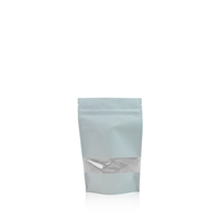 Stand up pouch kraft with window 90 mm x 150 mm Light blue