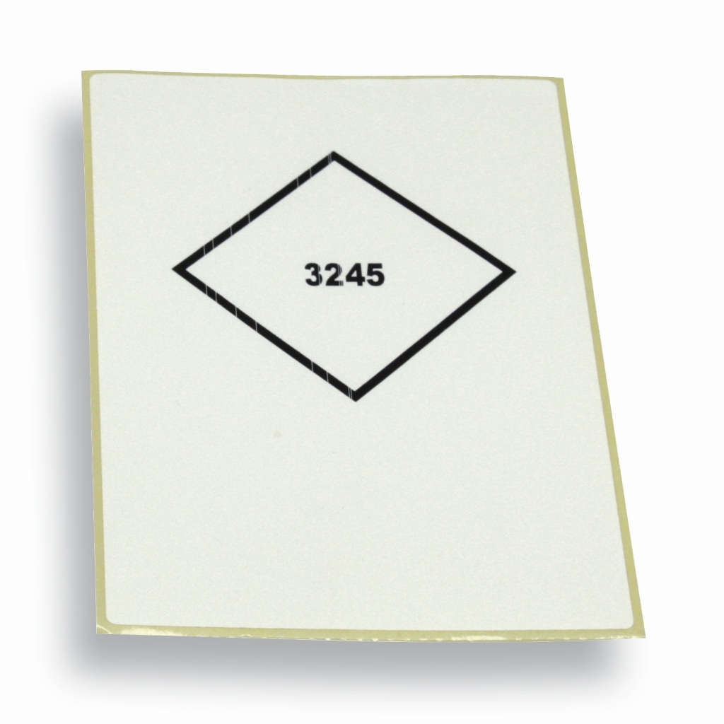 Label UN3245 100 mm x 150 mm Hvid
