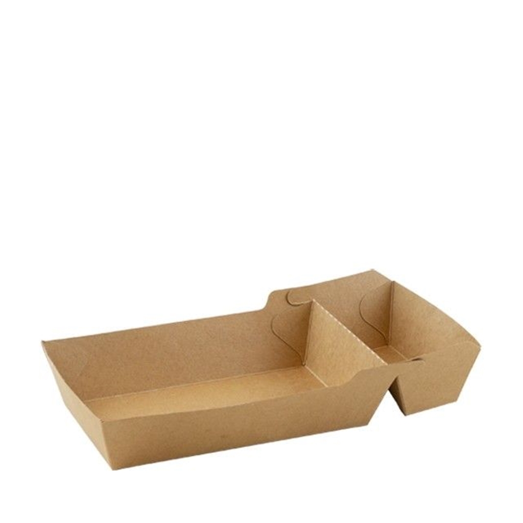 FSC® kraft/PLA coated snackbakje A14+/A20 Bruin