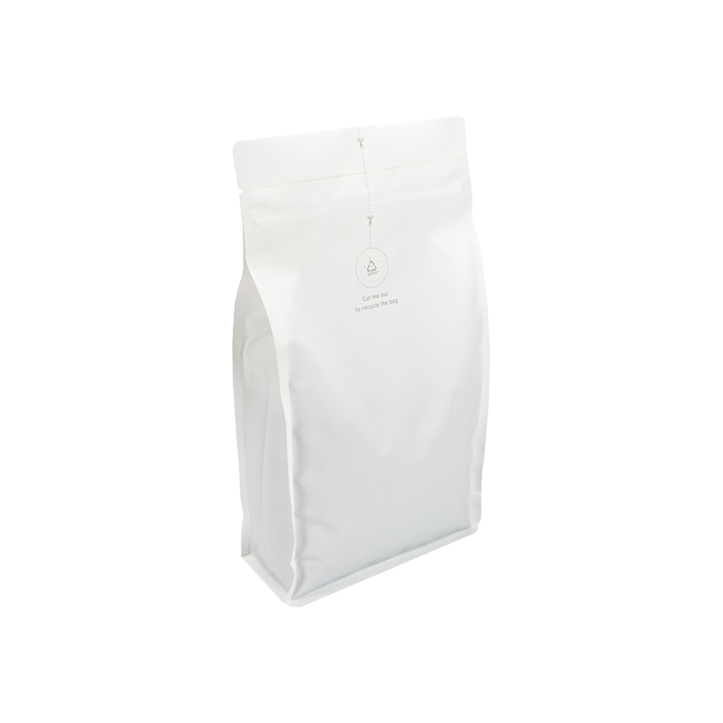 Boxpouch White LDPE with Valve 180 mm x 325 mm Blanc