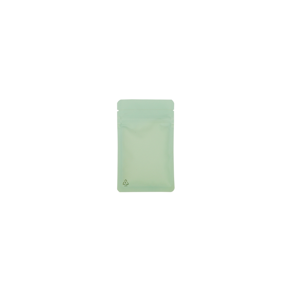 Recyclable vlakke zak met gripsluiting 70 mm x 110 mm Groen