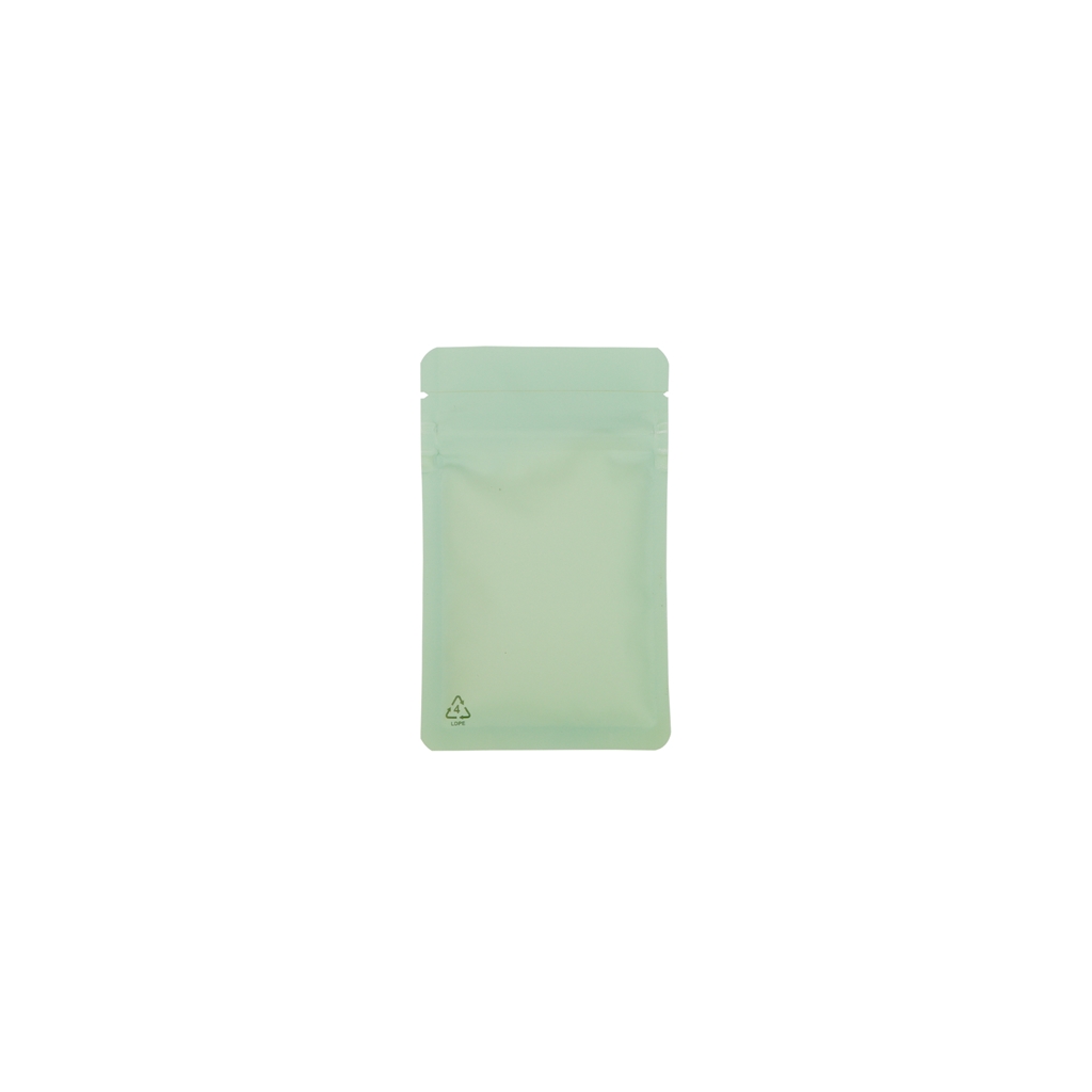 Recyclable vlakke zak met gripsluiting 80 mm x 130 mm Groen
