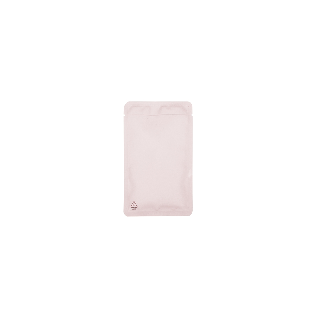 Recyclable vlakke zak 80 mm x 130 mm Roze