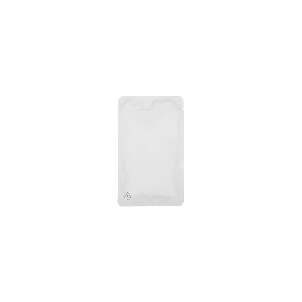 Recyclable vlakke zak 80 mm x 130 mm Wit