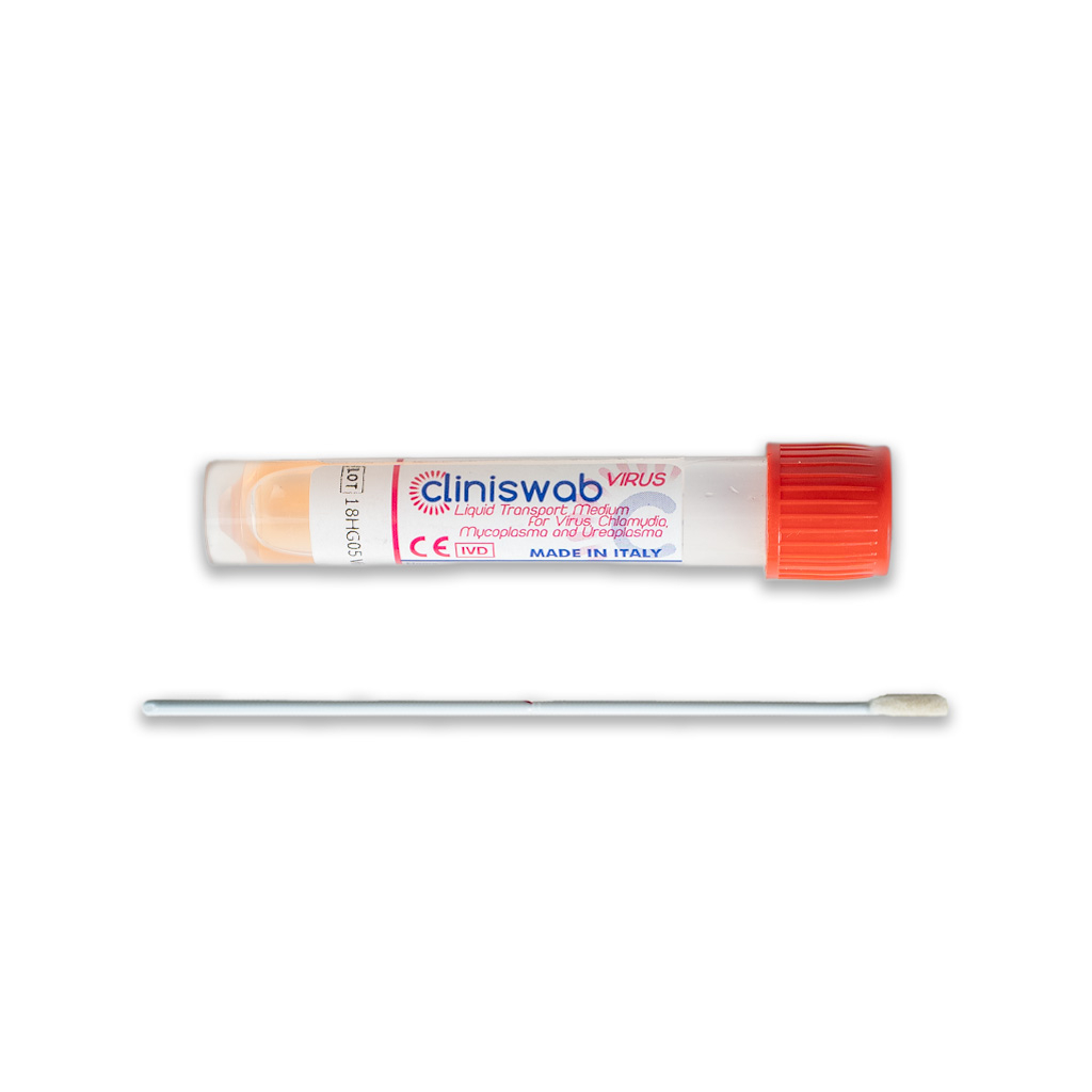 VIRUS Liquid Transport Tube (3 ml) med Flocked Standard Tip Swab