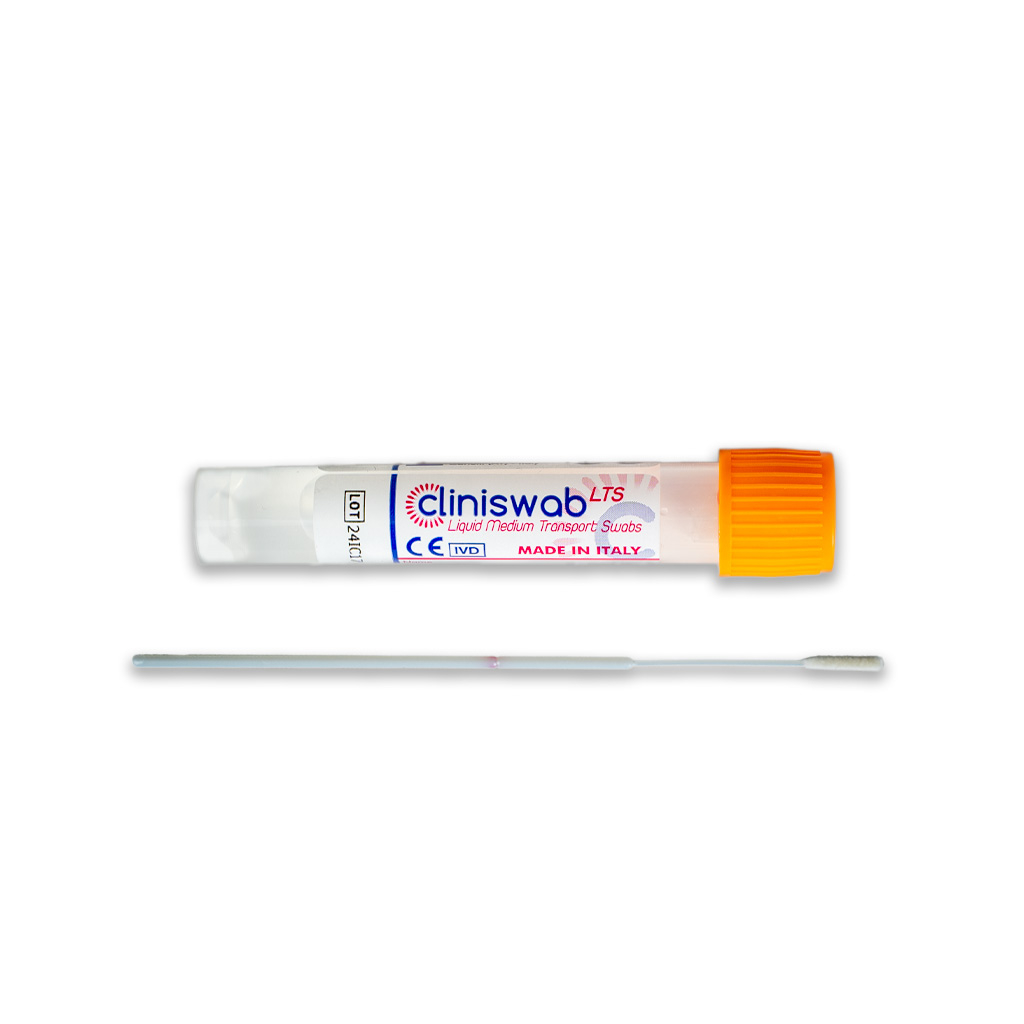 Tube de transport liquide AMIES 1 ml + Écouvillon à pointe fine floquée