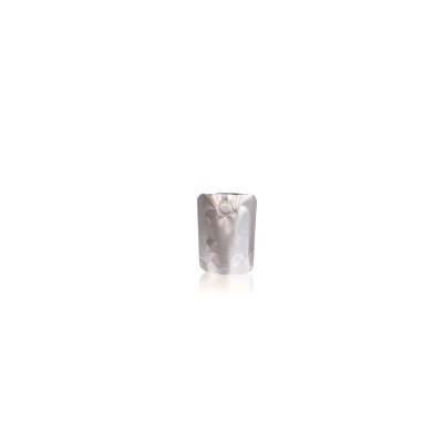 Stand up pouch open with valve 80 mm x 100 mm Silver