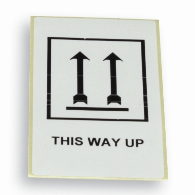 Label 'This way up' 60 mm x 100 mm Hvid