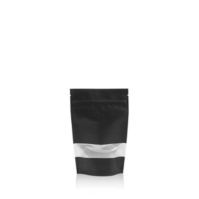 Lamizip Kraft Paper Stand Up Pouches with window 3.74 inch x 5.91 inch Black