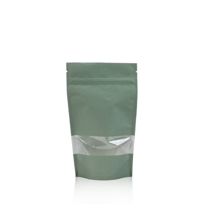 Lamizip Kraft Paper Stand Up Pouches with window 4.72 inch x 8.27 inch Green