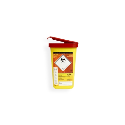 Daklapack-Safebox Needlecontainer MINI 0,25 ltr. 1.97 inch x 3.19 inch Yellow