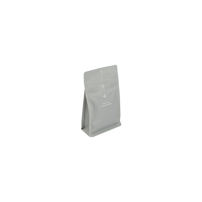 Recyclebarer Blockbodenbeutel Grau mit Ventil 110 mm x 180 mm Grau